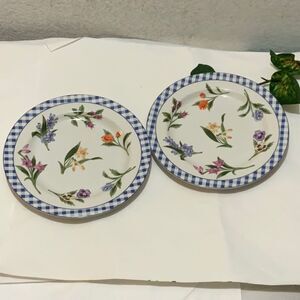 2 AMERICAN ATELIER ELIZABETH 5020 salad Plate 8 1/8” Granny Core Floral  A2